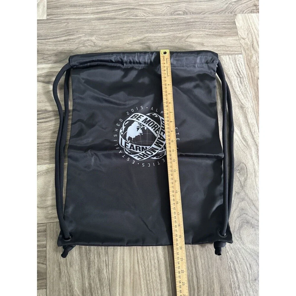 Alphalete Athletics Classic Drawstring Global Impact String Backpack Black